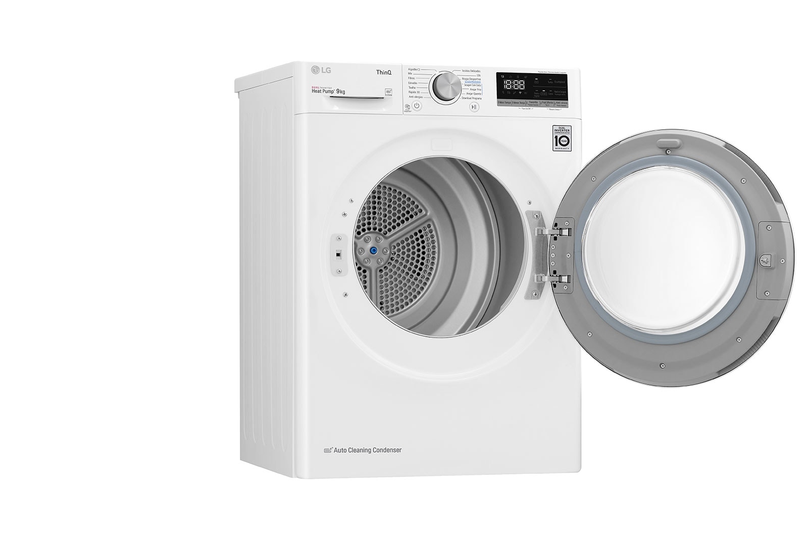 LG Máquina de secar roupa LG RH90V5AV6Q, 9 kg, Dual Inverter Heat Pump?, eficiência energética A++, EcoHybrid?, limpeza automática do condensador, branco, RH90V5AV6Q
