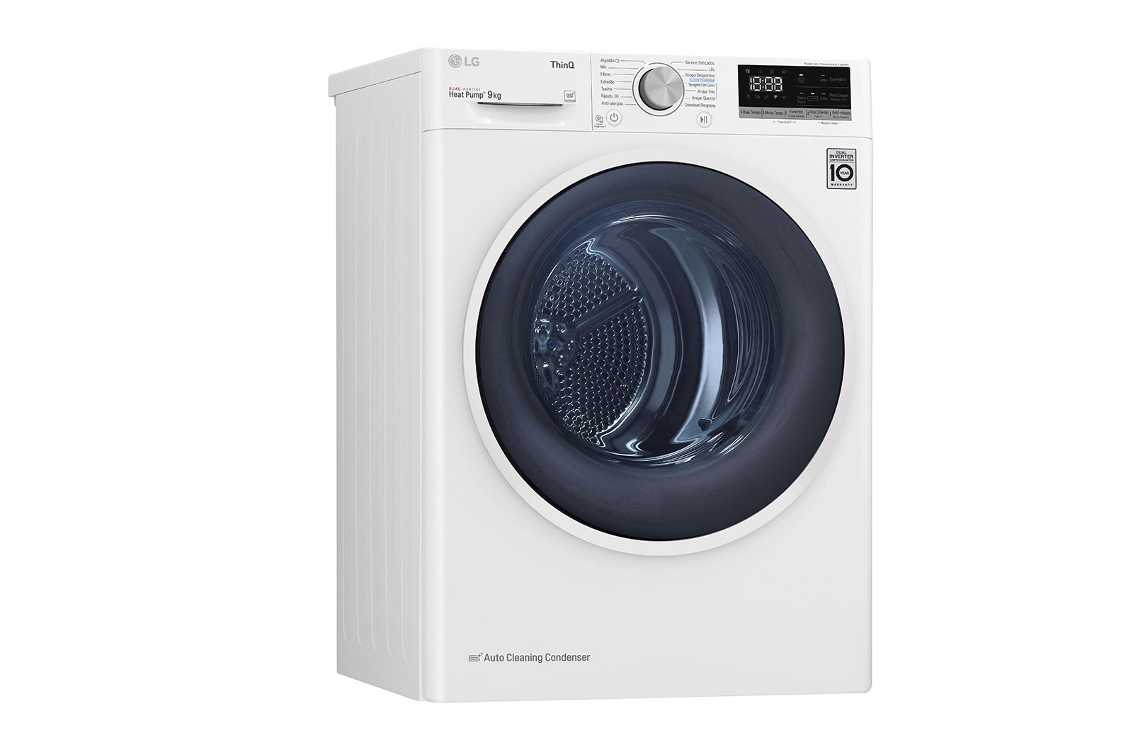 LG Máquina de secar roupa LG RH90V5AV6Q, 9 kg, Dual Inverter Heat Pump?, eficiência energética A++, EcoHybrid?, limpeza automática do condensador, branco, RH90V5AV6Q