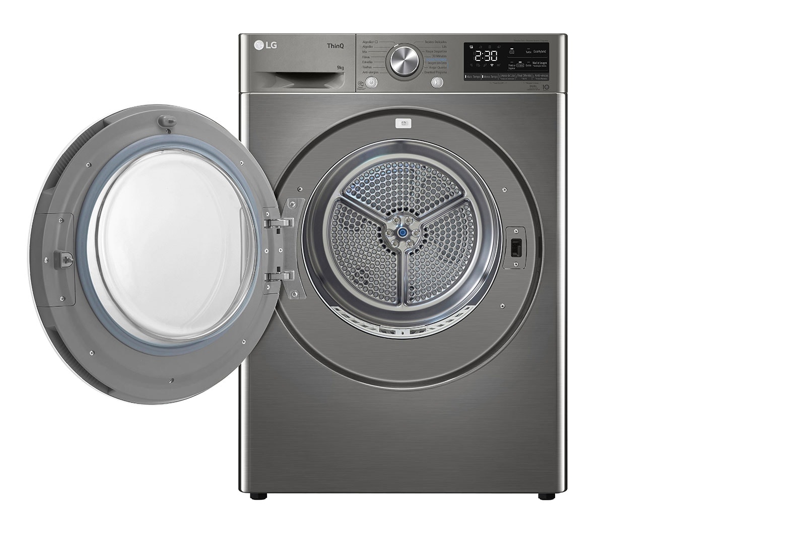 LG Máquina de secar roupa | 9 kg | Dual Inverter Heat Pump? | Etiqueta energética A+++ | EcoHybrid? | Limpeza automática condensador, RH90V9PV2N