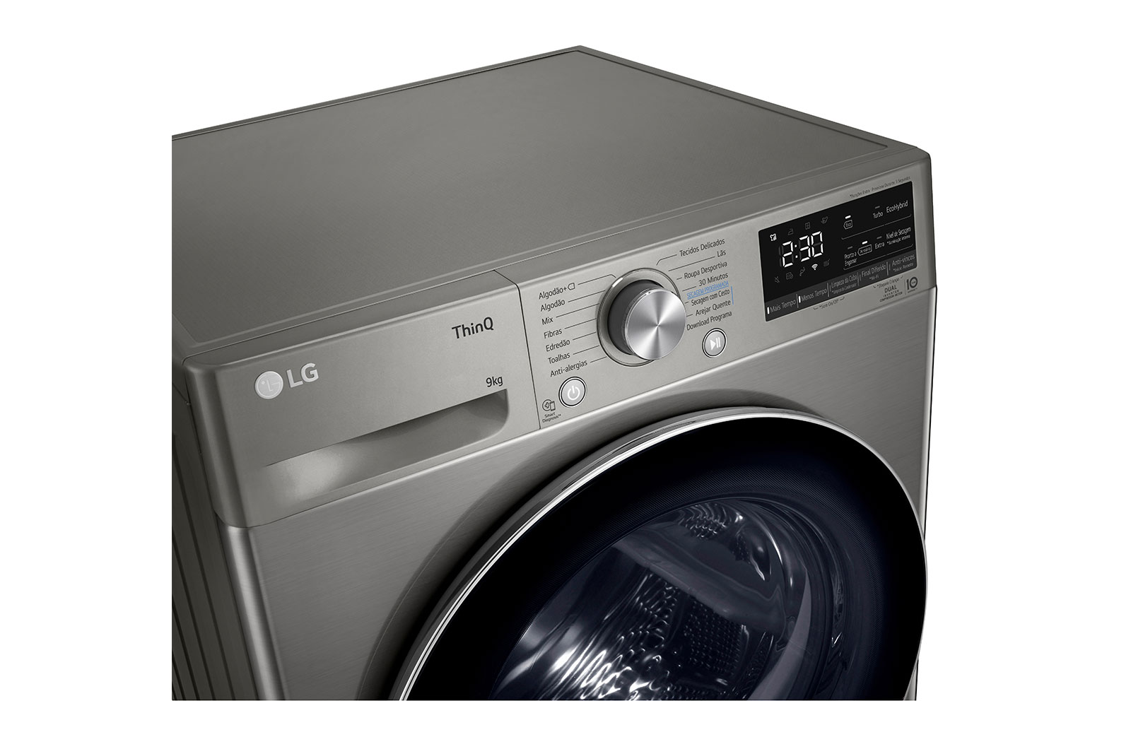 LG Máquina de secar roupa | 9 kg | Dual Inverter Heat Pump? | Etiqueta energética A+++ | EcoHybrid? | Limpeza automática condensador, RH90V9PV2N