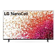 Vista frontal de LG NanoCell TV 4K, série NANO75, Processador Quad Core, webOS 6.0 65NANO756PR