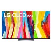 Vista frontal de LG OLED evo TV 4K, série C2, Processador α9 Gen5 AI, webOS 22 OLED65C24LA