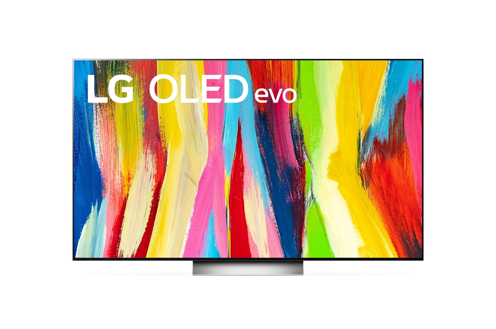 Vista frontal de LG OLED evo TV 4K, série C2, Processador α9 Gen5 AI, webOS 22 OLED65C26LD