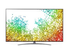 NANO96 com pequenas bolas de cor a sair do fundo do ecr? e o logo 8K no canto inferior direito.