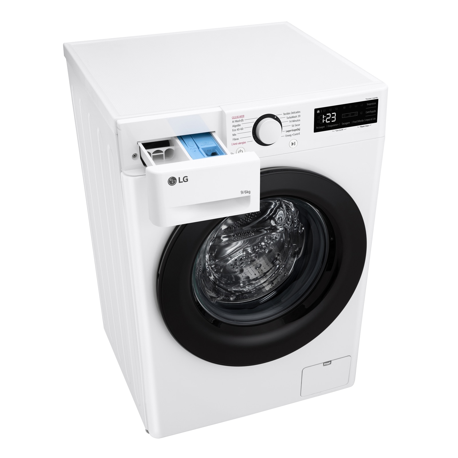 LG Máquina de lavar e secar roupa LG F4DR509S6W, 9/6 kg, eficiência energética A-10%/D, 1400 r.p.m., AI DD?, Steam?, branco, F4DR509S6W