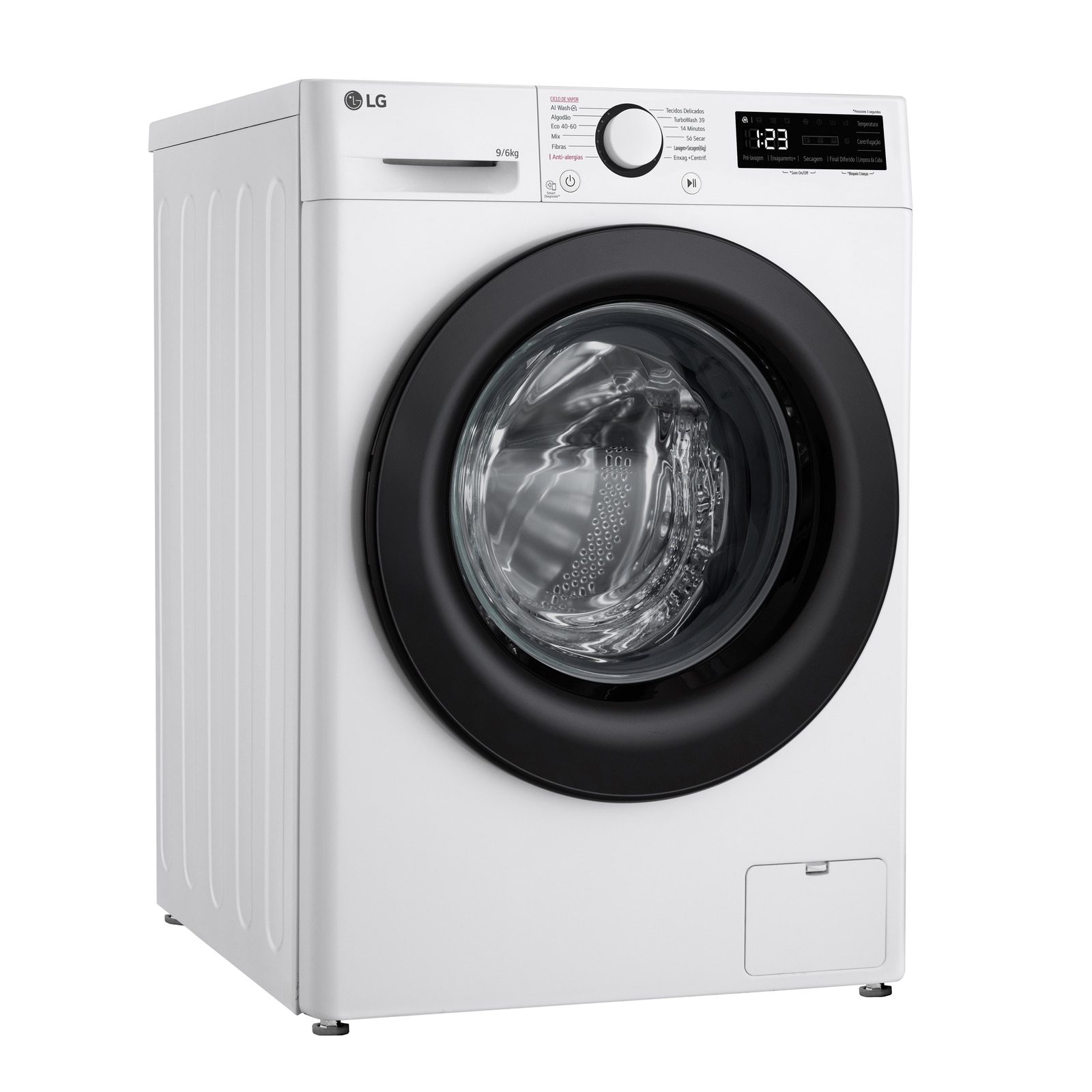 LG Máquina de lavar e secar roupa LG F4DR509S6W, 9/6 kg, eficiência energética A-10%/D, 1400 r.p.m., AI DD?, Steam?, branco, F4DR509S6W