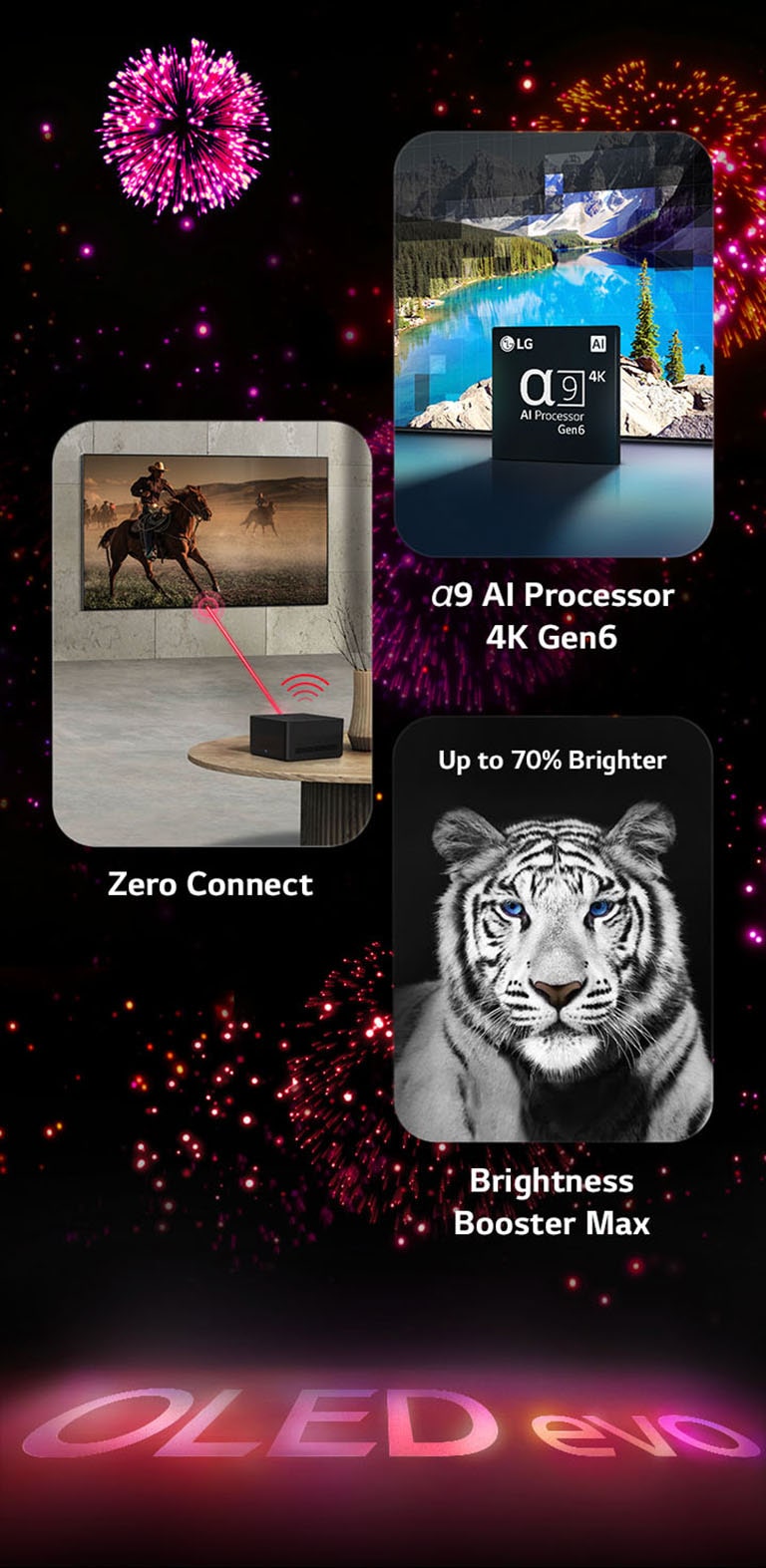 ???? ????? ??????? ???????? ???????? LG OLED evo M3 ??? ????? ????? ????? ????? ????? ????? ????? ???????? ?????? ?????????. ???????? ?????? ?? ??????? ??????? ???? ????? "OLED evo" ??? ?????. ???? ??????? ??? ???? ????? Zero Connect OLED M3 ??? ???? ???? ?????? ?? Zero Connect Box ???? ???? ?????? ????????. ???? ???? ?????? α9 AI Processor 4K Gen6 ??? ?????? ??????? ????? ???? ???? ???? ????? ??? ????? ??????? ???????? ????? ????????. ???? ???? Brightness Booster Max ??? ???? ??? ?? ????? ???? ????? ????.