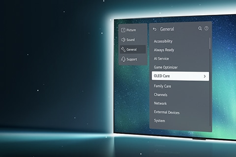 ?????? ??????? OLED TV ??? ?????? ?????? ?? ?????? ???????? ???????. ???????? ??????? ???? ?? ????? ?????? ?????????. ???? ????? ????? (Support) ??? ??????? ???? ????? ????? OLED Care.