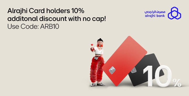 Alrajhi Card holders 10% additional discount with co cap! Code: ARB10