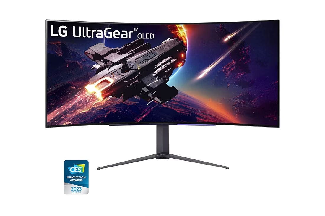 LG ???? ????? ?????? UltraGear? OLED ???? 45 ???? ???? WQHD ?? ???? ????? ???? 240 ???? ???? ??????? ???? 0.03 ???? ?????, 45GR95QE-B