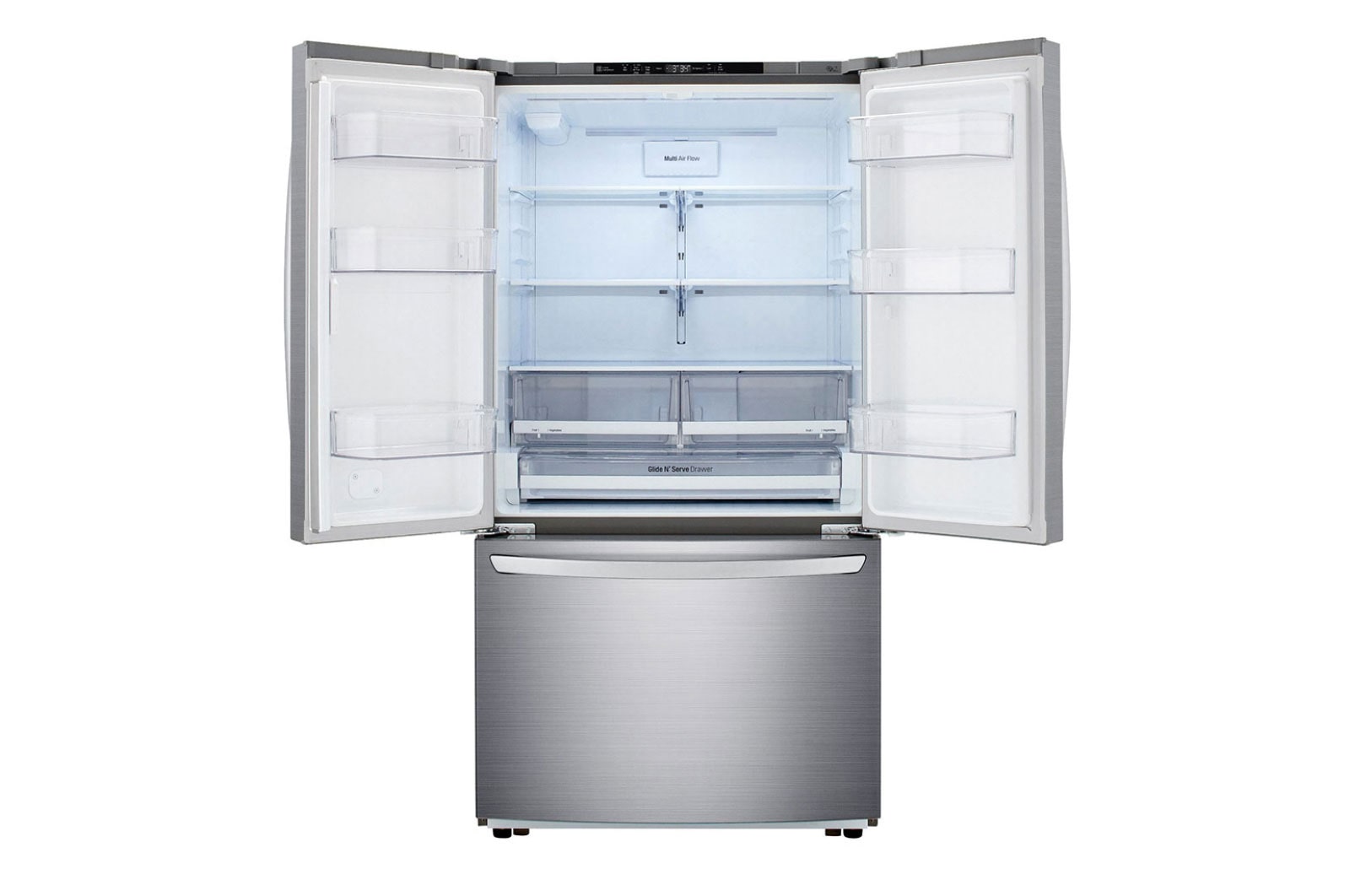 LG 22.6 Cu.Ft, Multi Door Refrigerator, Plantinum Silver Color , Door Cooling+, Inverter Linear Compressor , LM293BBSLN