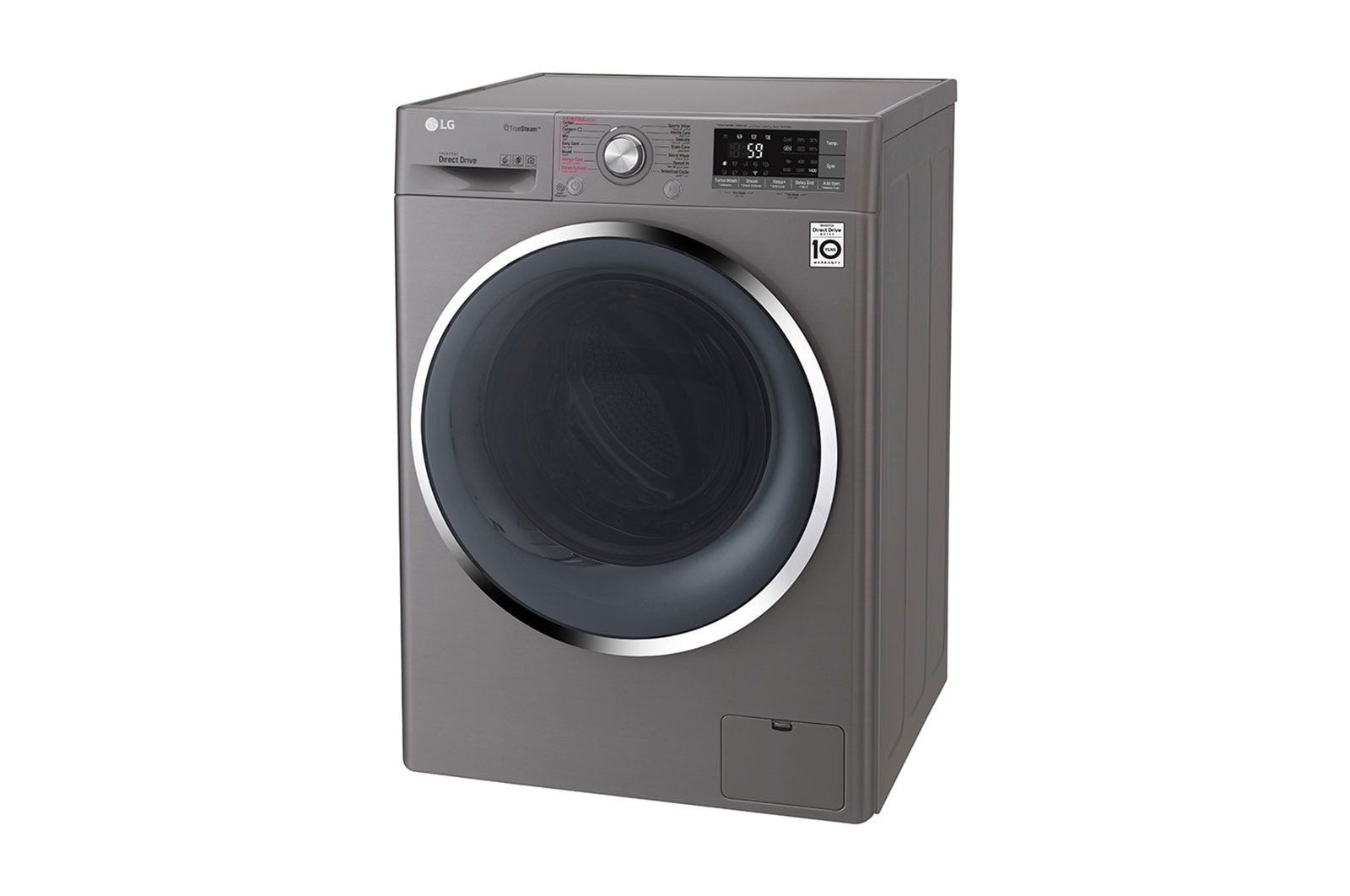 LG 9kg Front load washing machine, Silver Color, TurboWash?, SmartThinQ (Wi-Fi), WFS0914XMN