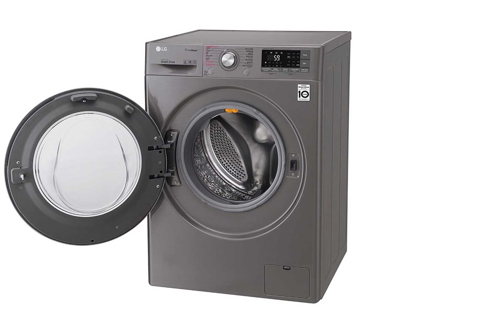 LG 10.5kg Front load washing machine, Silver Color, TurboWash?, SmartThinQ (wi-fi) , WFS1114XMN