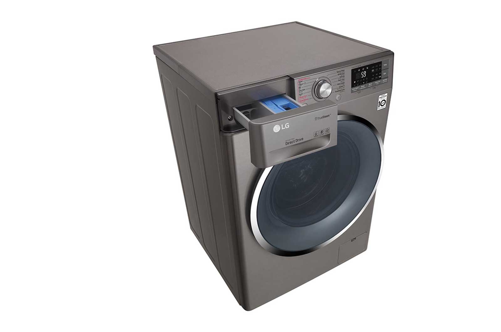 LG 10.5kg Front load washing machine, Silver Color, TurboWash?, SmartThinQ (wi-fi) , WFS1114XMN