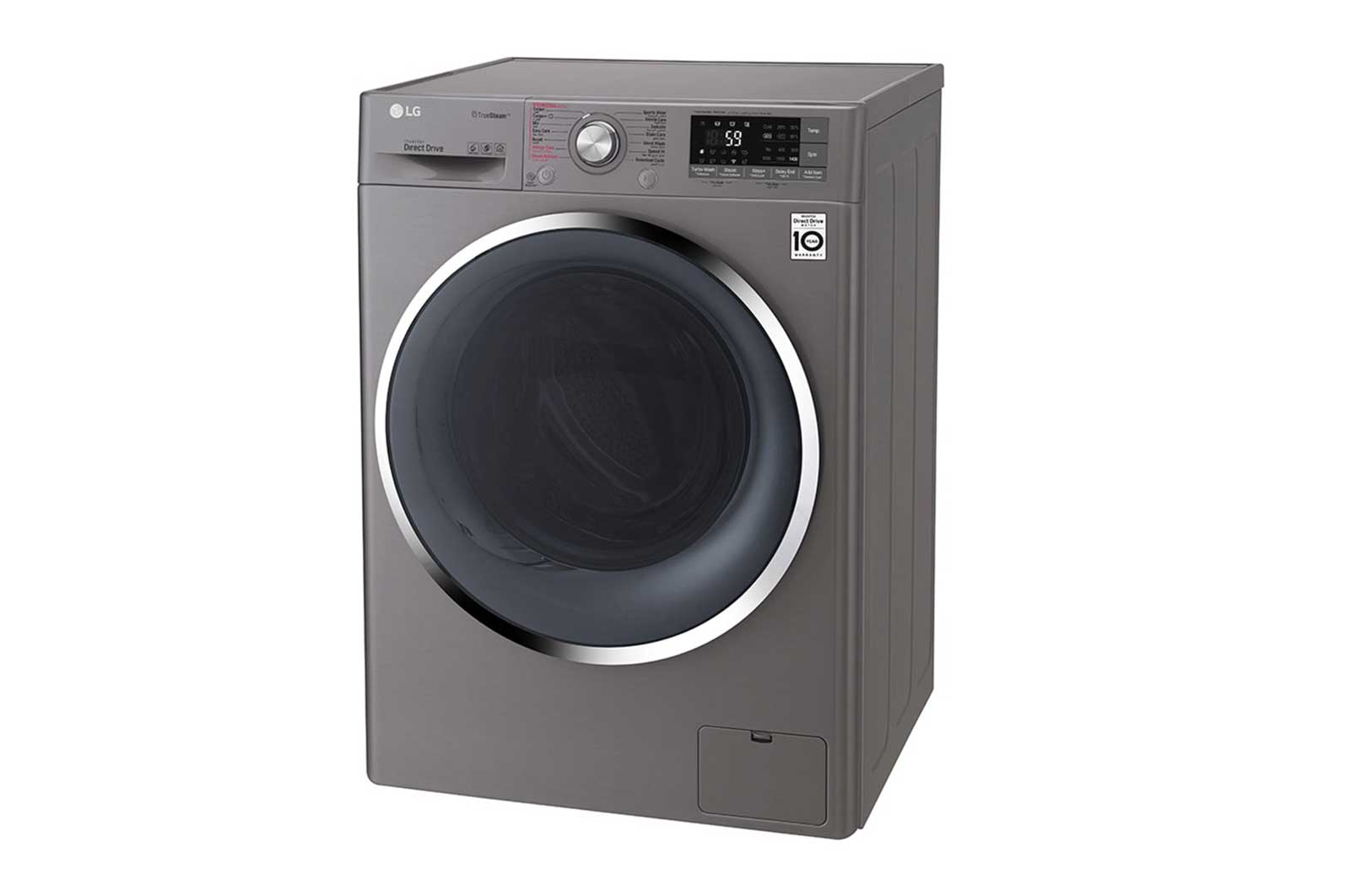 LG 10.5kg Front load washing machine, Silver Color, TurboWash?, SmartThinQ (wi-fi) , WFS1114XMN