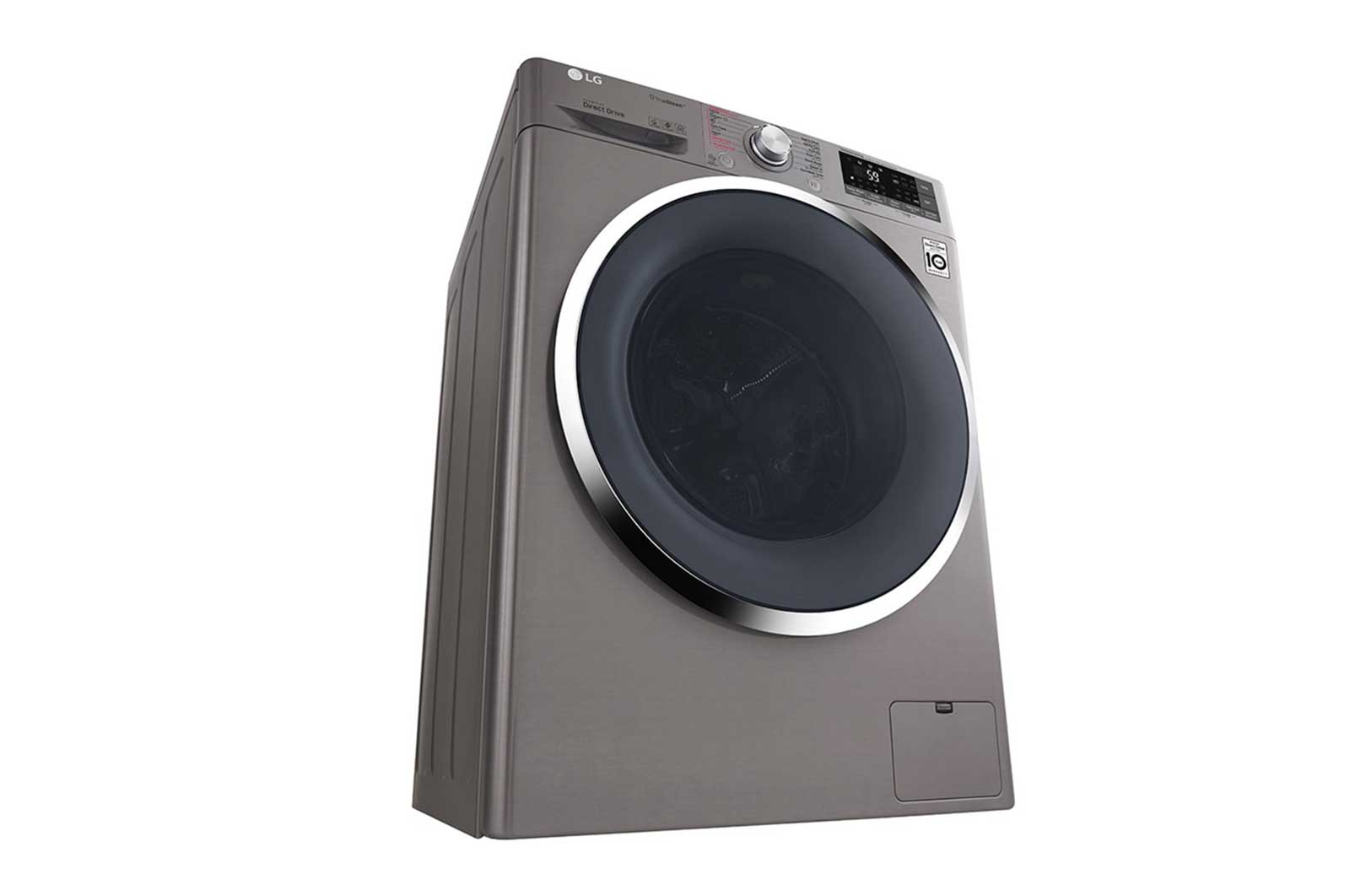 LG 10.5kg Front load washing machine, Silver Color, TurboWash?, SmartThinQ (wi-fi) , WFS1114XMN