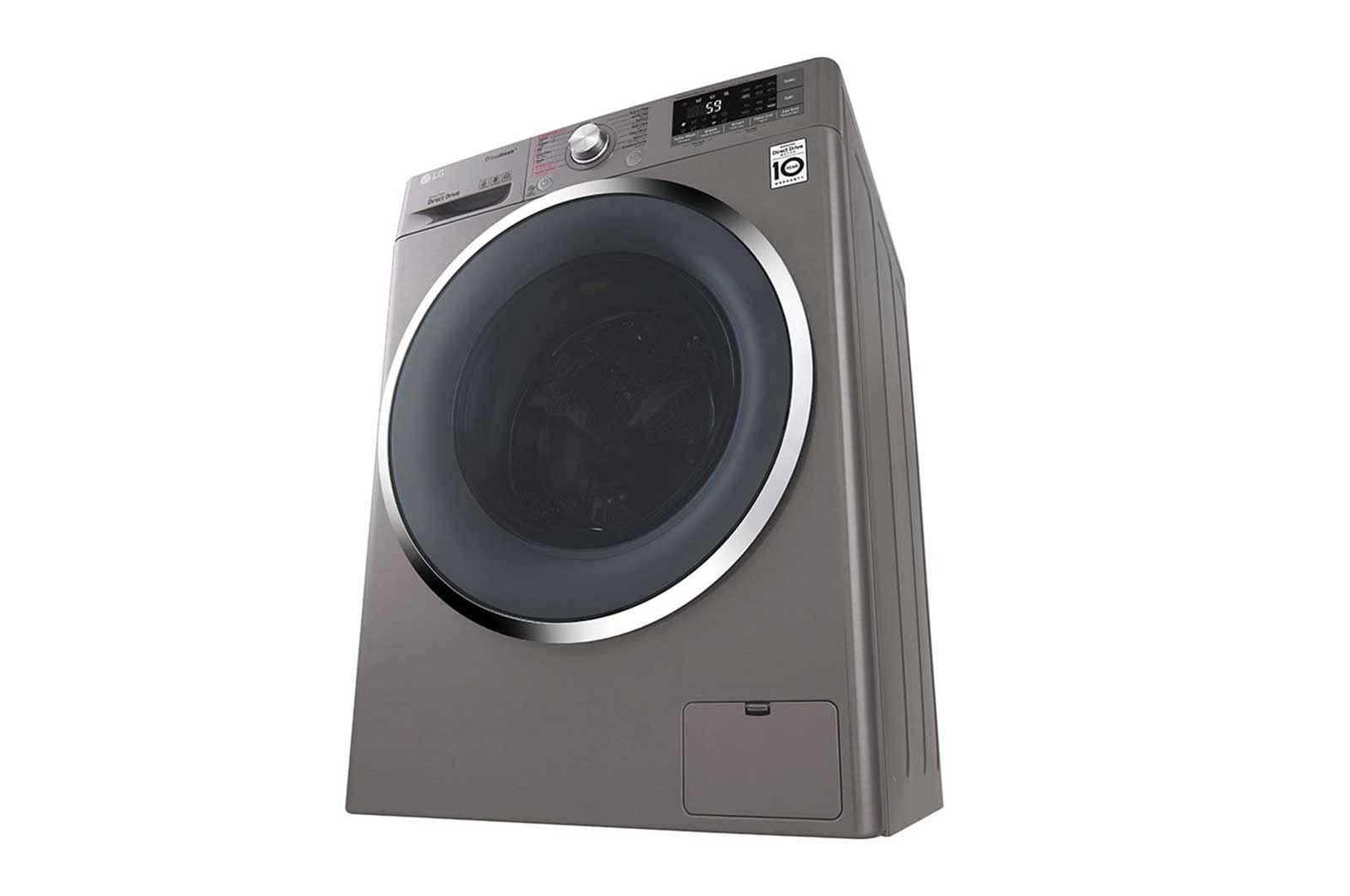 LG 10.5kg Front load washing machine, Silver Color, TurboWash?, SmartThinQ (wi-fi) , WFS1114XMN