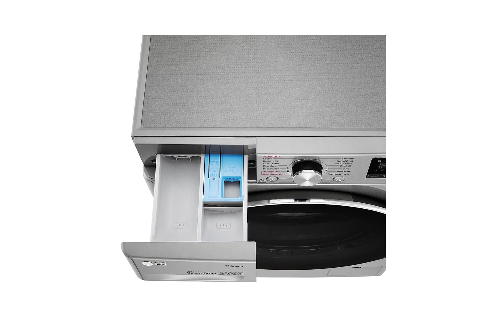 LG Capacity 8kg, Front Load, Silver Color, 6 Motion DD, Inverter Direct Drive Motor, Steam Cleaning, WFV0812XM