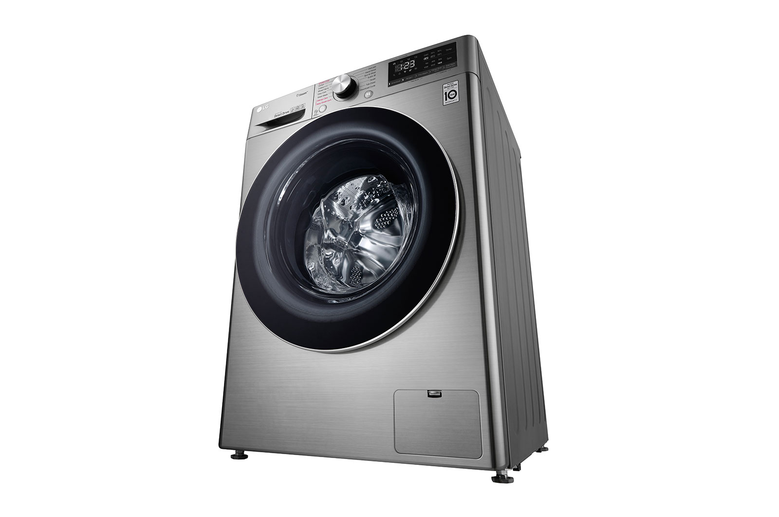 LG Capacity 8kg, Front Load, Silver Color, 6 Motion DD, Inverter Direct Drive Motor, Steam Cleaning, WFV0812XM