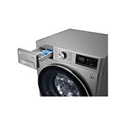 LG Capacity 8kg, Front Load, Silver Color, 6 Motion DD, Inverter Direct Drive Motor, Steam Cleaning, WFV0812XM