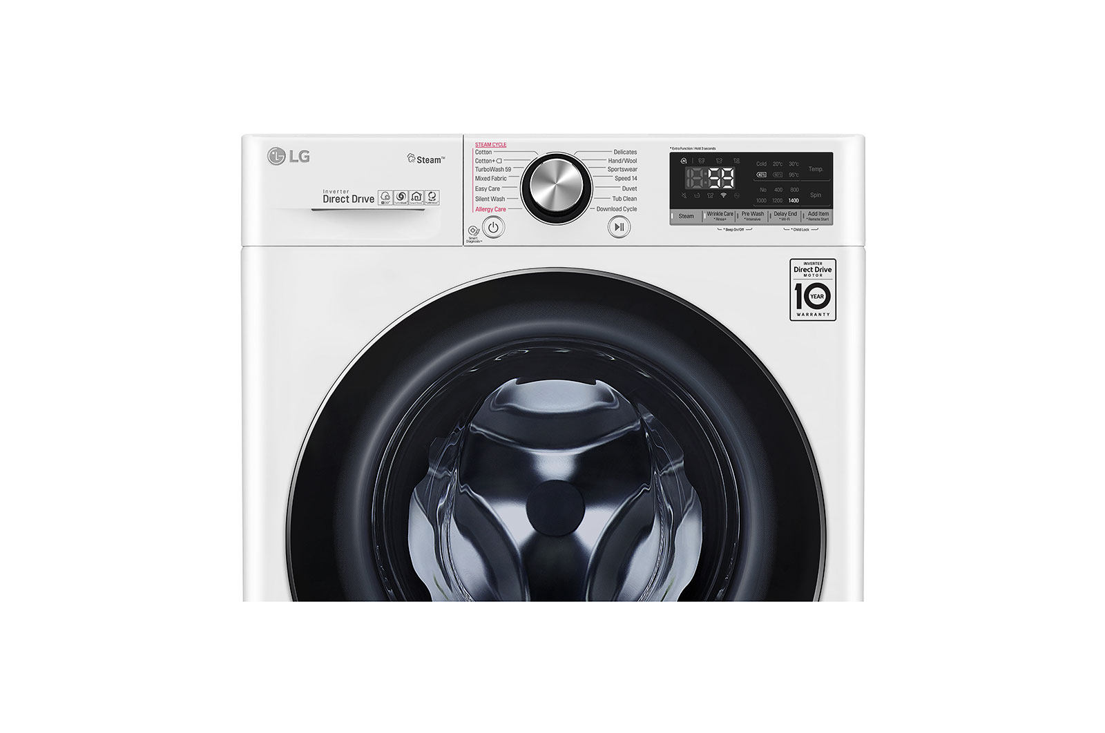 LG 10.5 kg Front Load washing Machine with AI DD? ,White color , WFV1114WHT