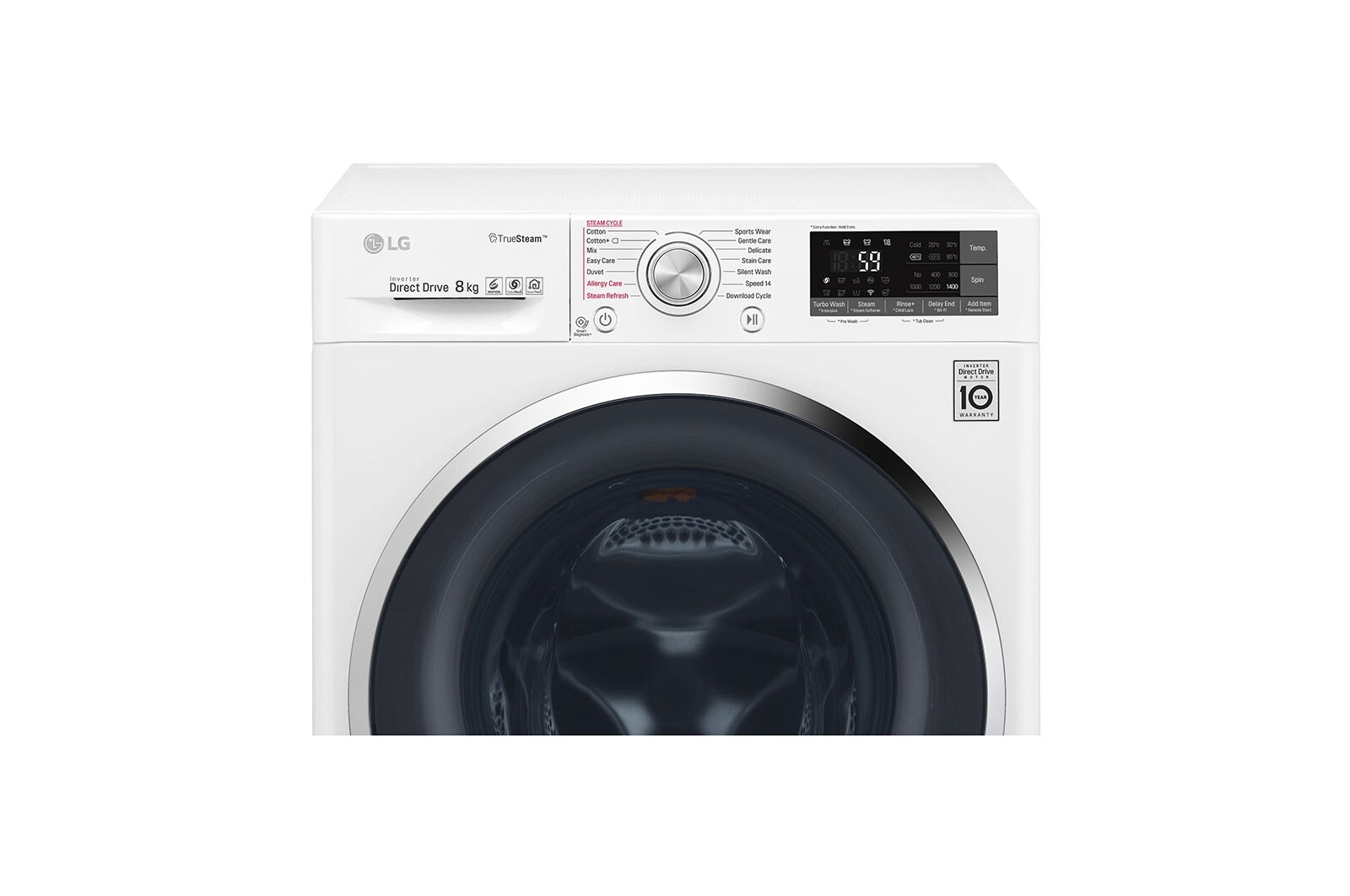 LG 8kg  Washer with 5kg Dryer Front load washing machine , Steam , Smart ThinQ (Wi –Fi), WSC0805WH