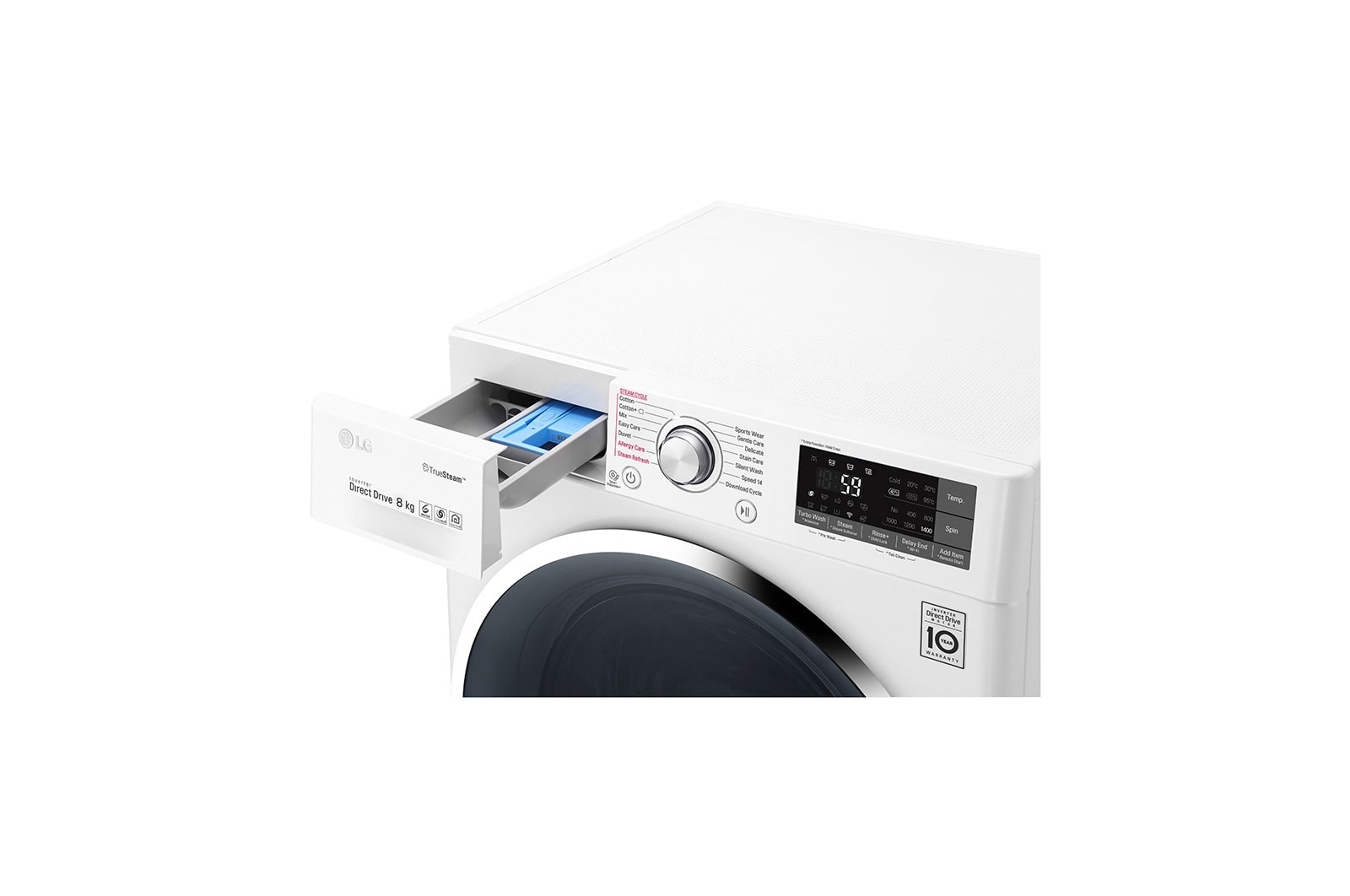 LG 8kg  Washer with 5kg Dryer Front load washing machine , Steam , Smart ThinQ (Wi –Fi), WSC0805WH