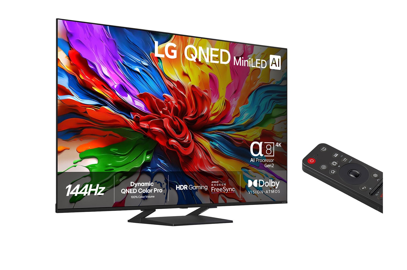 Vy bakifr?n av LG QNED evo QNED93 TV.