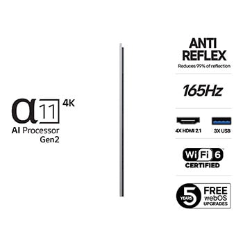 Vy bakifr?n av LG OLED evo AI G5 4K Smart TV.