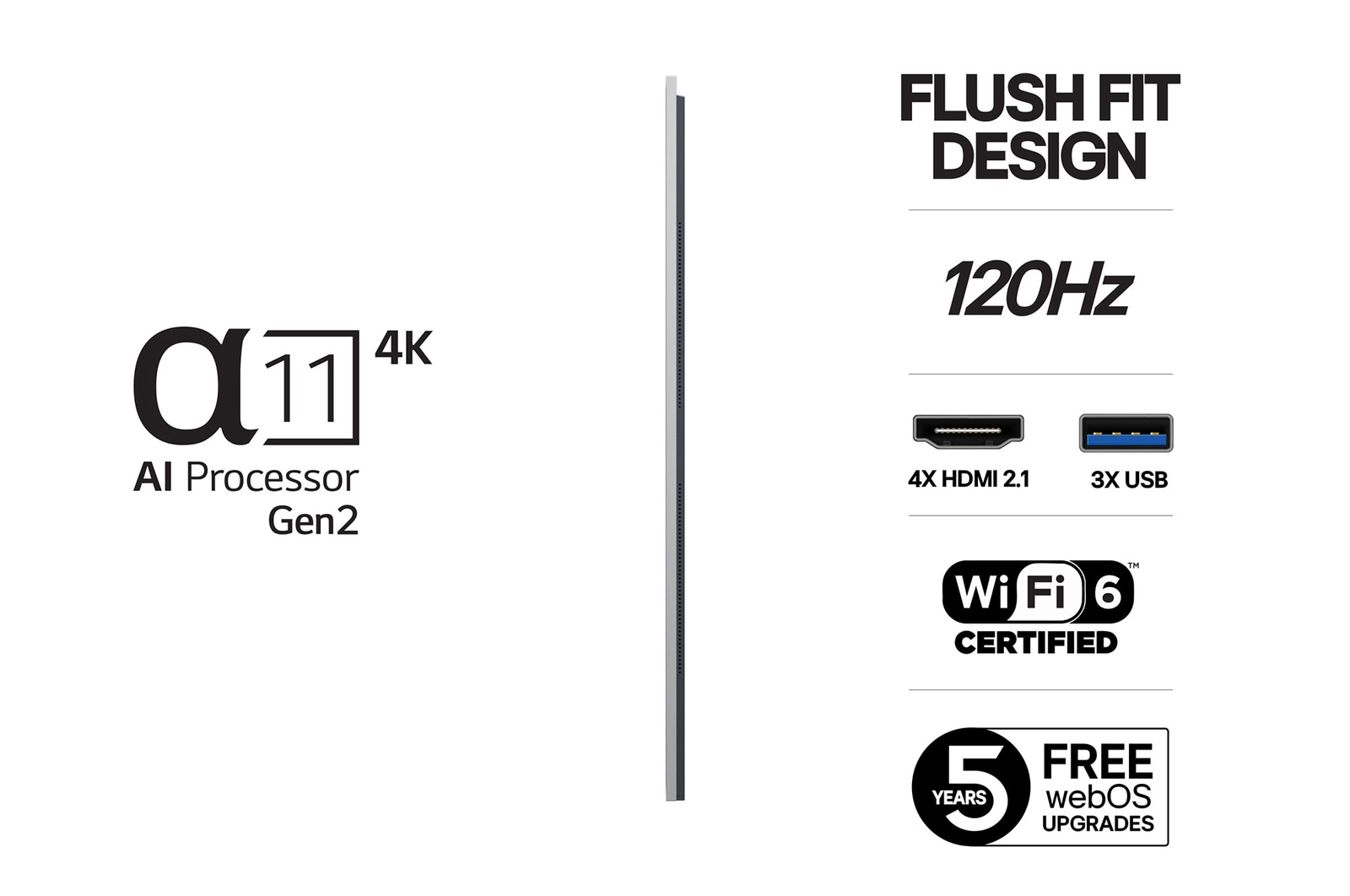 Vy bakifr?n av LG OLED evo AI G5 4K Smart TV.