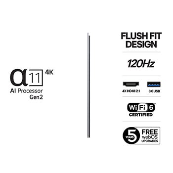 Vy bakifr?n av LG OLED evo AI G5 4K Smart TV.