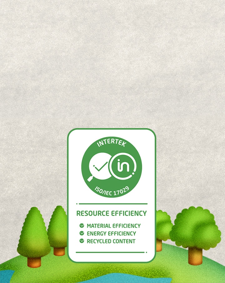 Certifieringsm?rke f?r resurseffektivitet fr?n Intertek.