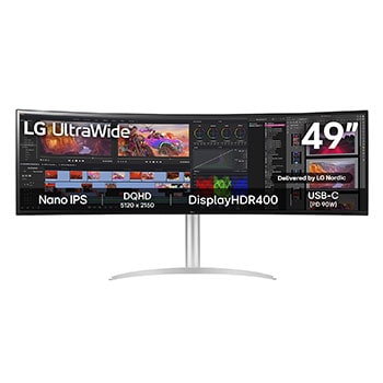 LG 49" LG UltraWide Dual QHD v?lvd IPS-sk?rm med 144 Hz uppdateringsfrekvens, 49WQ95C-W