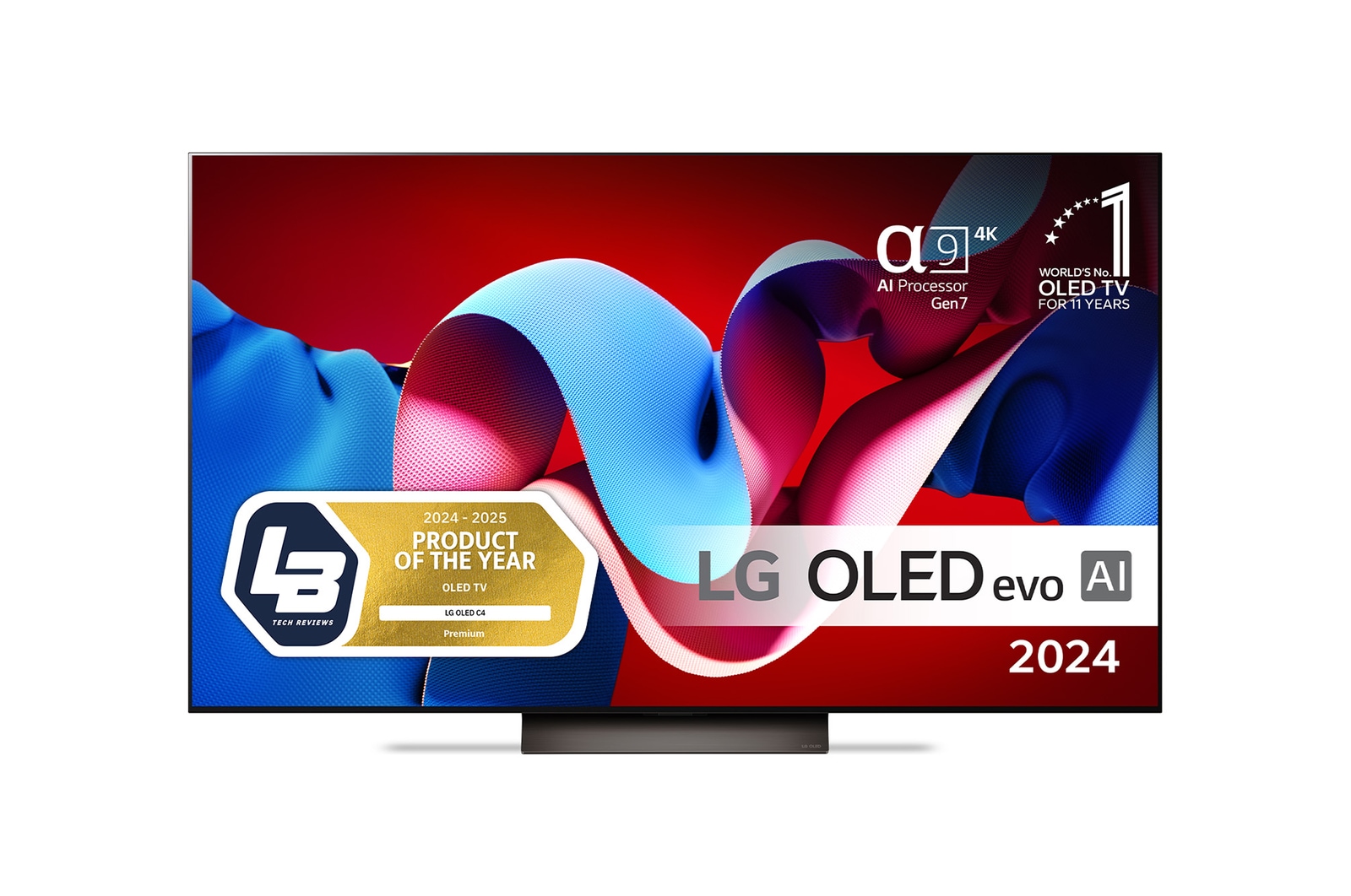 LG OLED evo AI C4 4K Smart TV p? 55 tum OLED55C44LA 2024 med alpha 9 AI-processor Gen7 