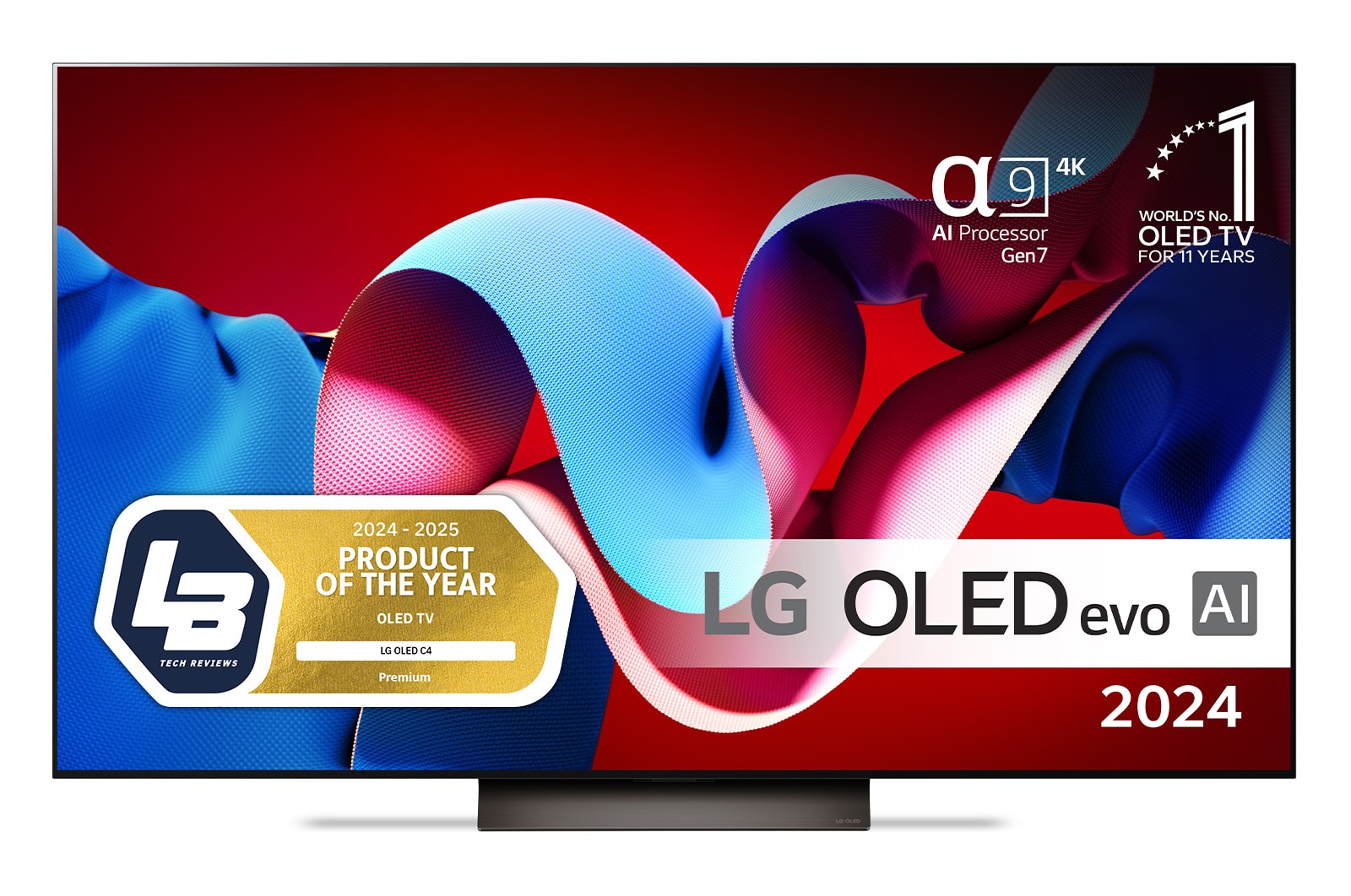 LG OLED evo AI C4 4K Smart TV p? 77 tum OLED77C44LA 2024 med alpha 9 AI-processor Gen7 