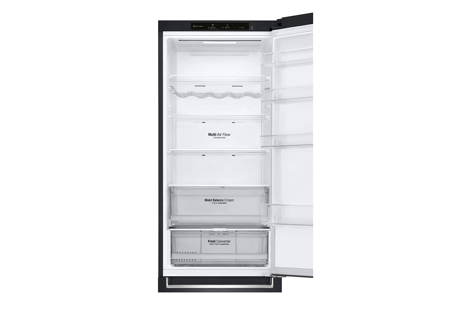 LG 2.03M 384L Kombinerad kyl/frys(Matte Black Stainless Steel) - Energiklass D, Nature Fresh, Door Cooling+? och Smart Diagnosis?, GBB62MCGGN