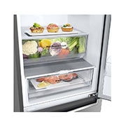LG 2.03M 384L Kombinerad kyl/frys(Shiny Steel) - Energiklass D, Door Cooling?, GBB62PZGGN