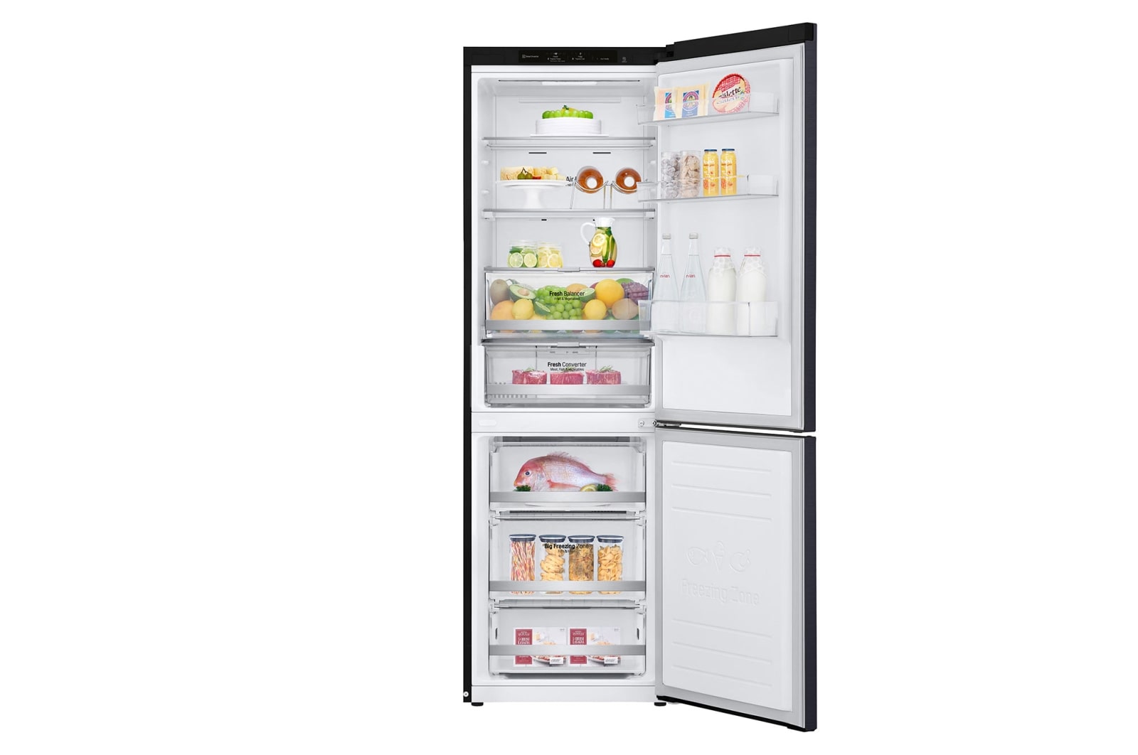 LG 1.86M 341L Kombinerad kyl/frys(Matte Black) - Energiklass D, Door Cooling?, GBB71MCEGN