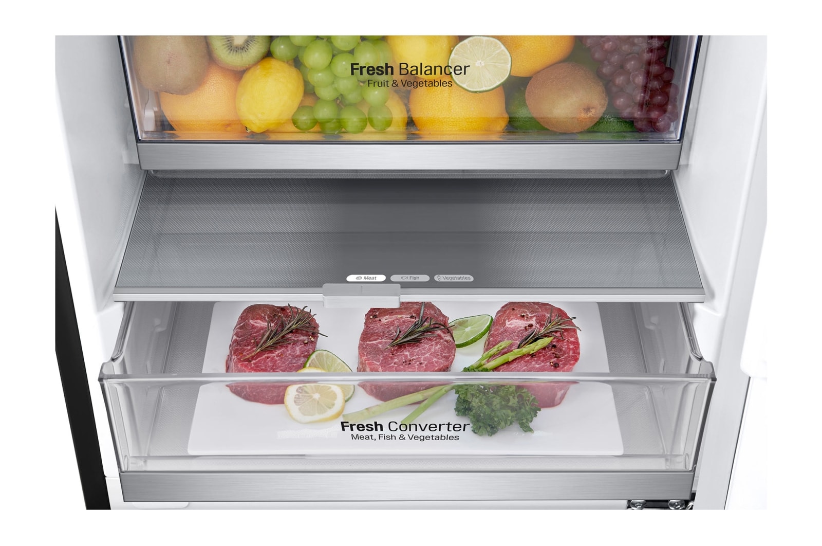 LG 1.86M 341L Kombinerad kyl/frys(Matte Black) - Energiklass D, Door Cooling?, GBB71MCEGN