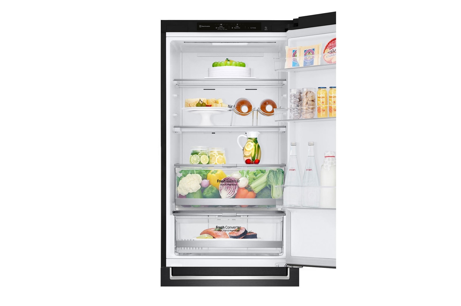 LG 1.86M 341L Kombinerad kyl/frys(Matte Black) - Energiklass D, Door Cooling?, GBB71MCEGN