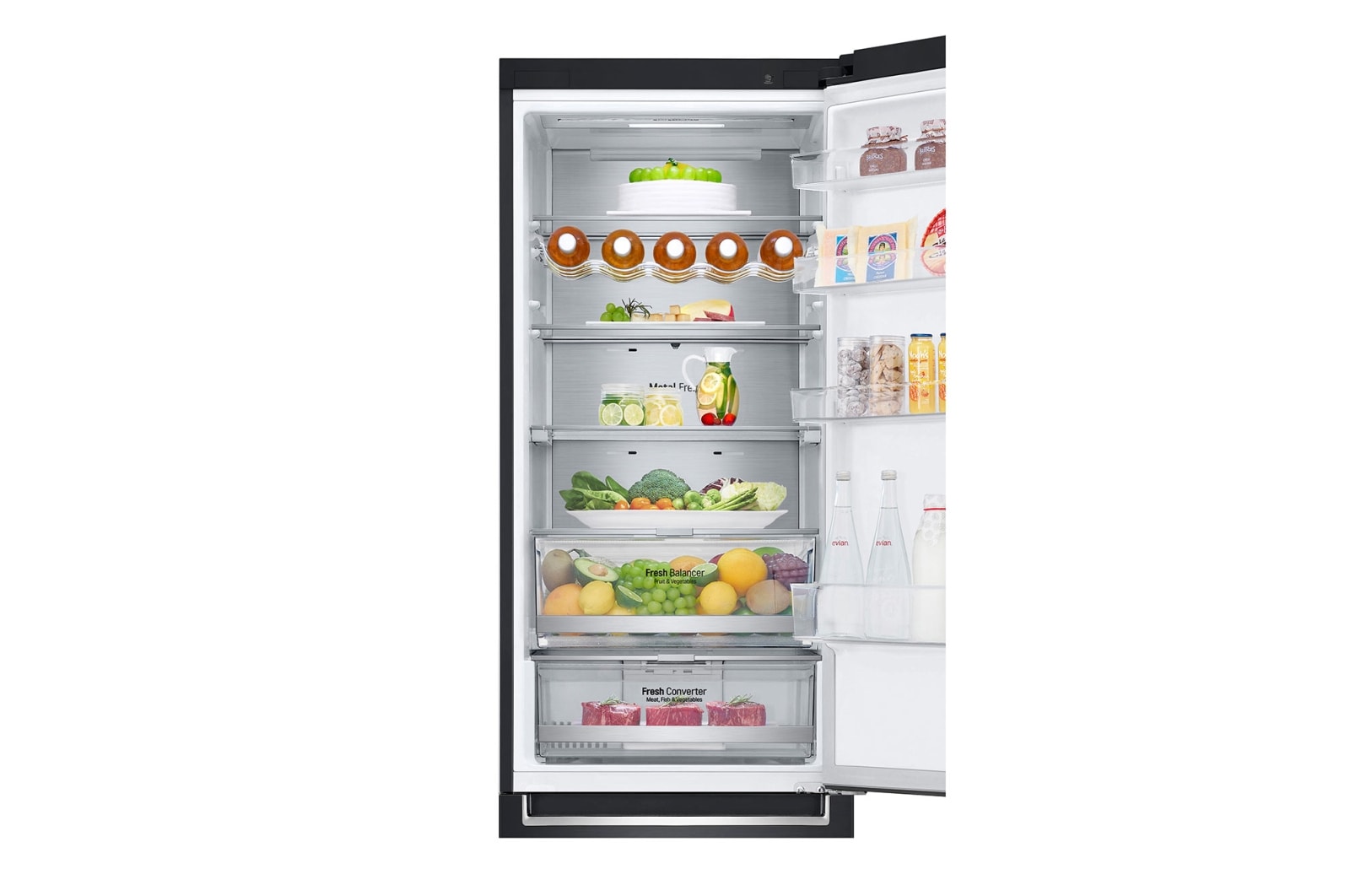 LG 2.03M 384L Kombinerad kyl/frys(Matte Black) - Energiklass B, Door Cooling? och Smart Diagnosis? med Wi-Fi, GBB92MCABP