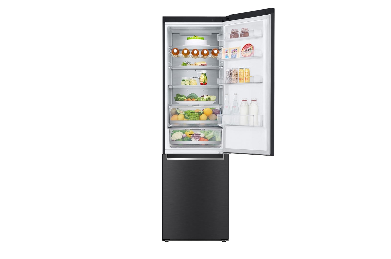 LG 2.03M 384L Kombinerad kyl/frys(Matte Black) - Energiklass B, Door Cooling? och Smart Diagnosis? med Wi-Fi, GBB92MCABP