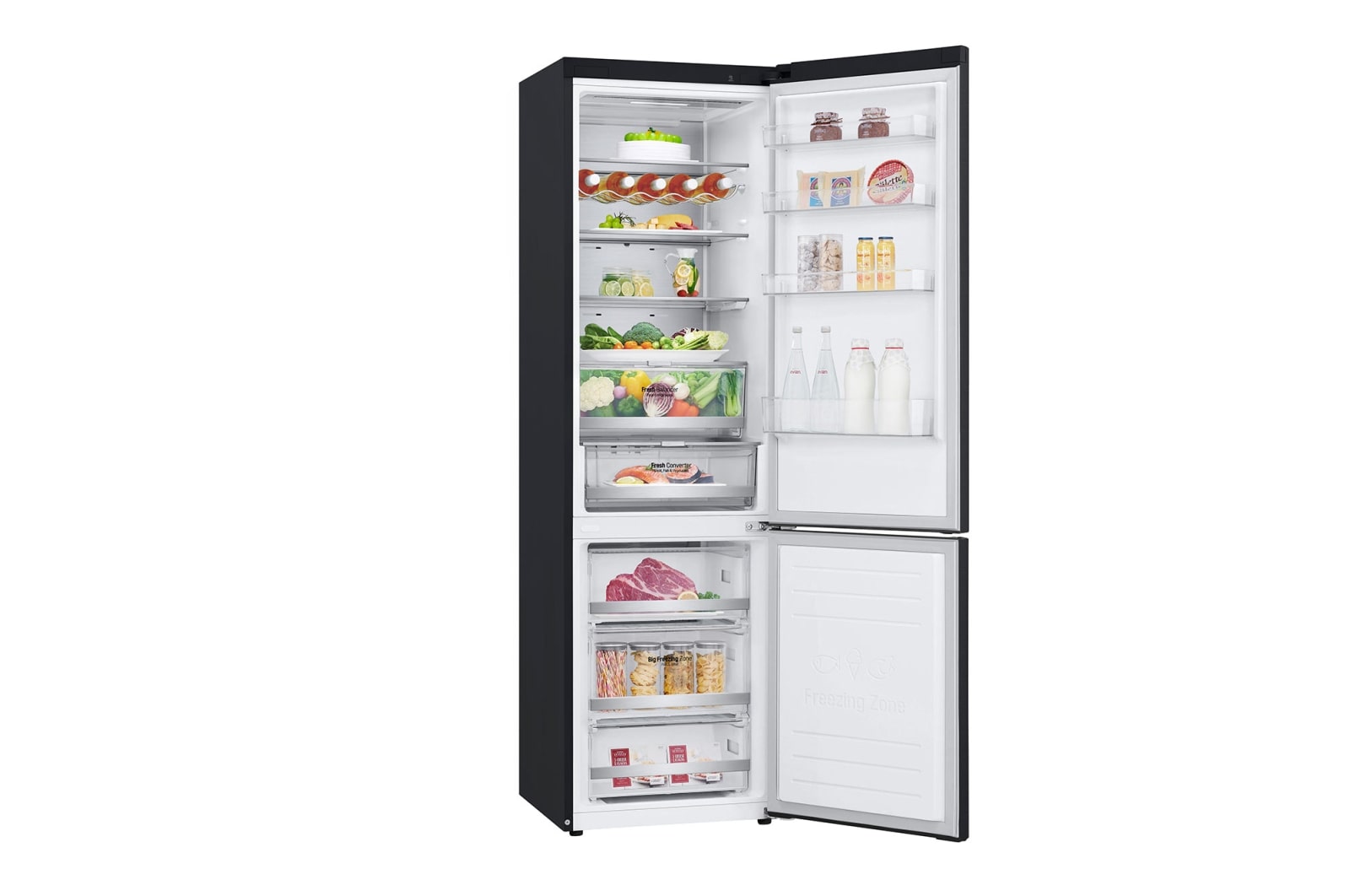 LG 2.03M 384L Kombinerad kyl/frys(Matte Black) - Energiklass B, Door Cooling? och Smart Diagnosis? med Wi-Fi, GBB92MCABP