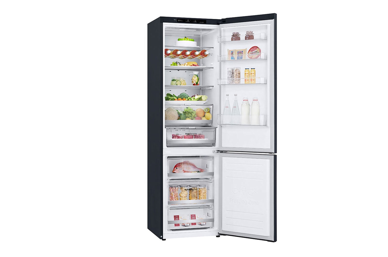 LG 2.03M 384L Kombinerad kyl/frys(Matte Black) - Energiklass A, Door Cooling? och Smart Diagnosis? , GBB92MCBAP