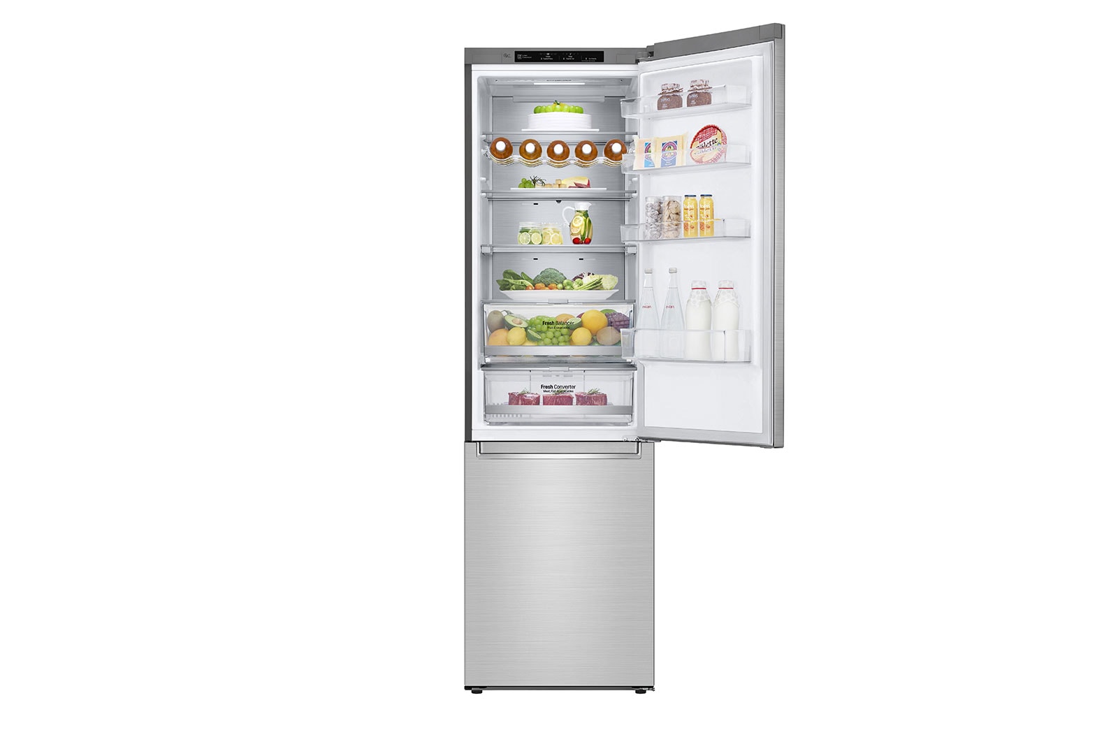 LG 2.03M 384L Kombinerad kyl/frys(Noble Steel) - Energiklass A, Door Cooling? och Smart Diagnosis?, GBB92STBAP