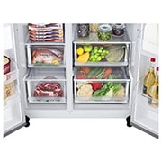 LG 655L Side by Side (Shiny Steel), Energiklass, F , Smart Diagnosis?, GSBV70PZTM