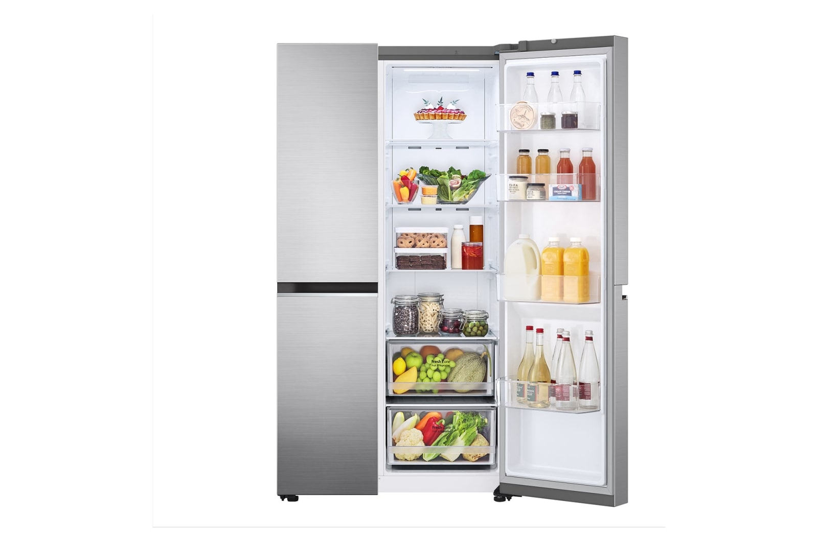 LG 655L Side by Side (Shiny Steel), Energiklass, F , Smart Diagnosis?, GSBV70PZTM