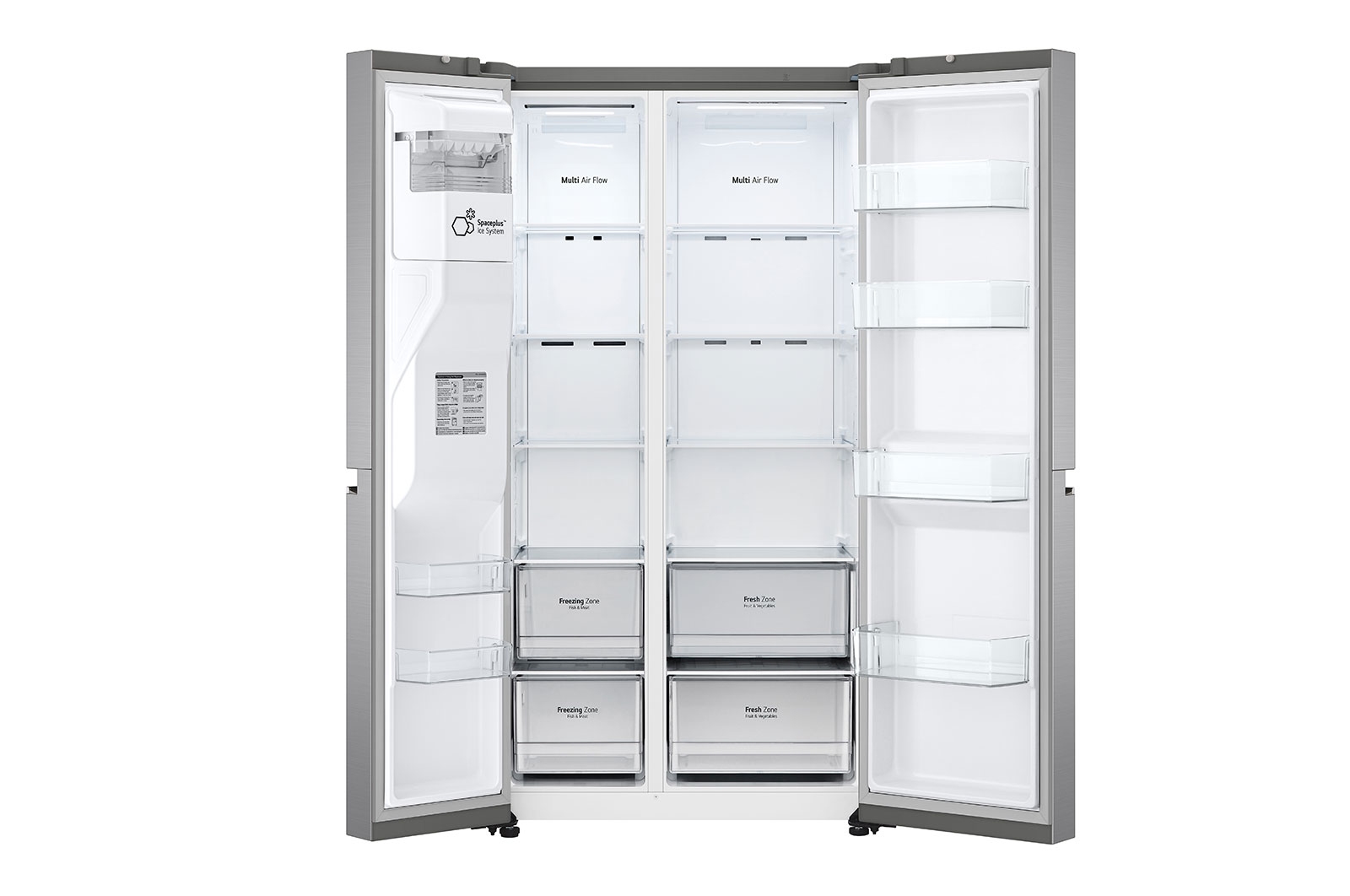 LG 635L Side by Side (Shiny Steel, Is- & vattendispenser, Energiklass D, Vatten/is via r?ranslutning, Smart Diagnosis? med Wi-Fi, GSLV70PZTD