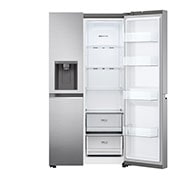 LG 635L Side by Side (Shiny Steel, Is- & vattendispenser, Energiklass D, Vatten/is via r?ranslutning, Smart Diagnosis? med Wi-Fi, GSLV70PZTD