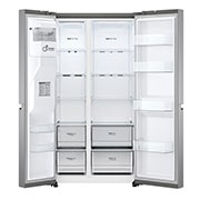 LG 635L Side by Side (Shiny Steel, Is- & vattendispenser, Energiklass D, Vatten/is via r?ranslutning, Smart Diagnosis? med Wi-Fi, GSLV70PZTD